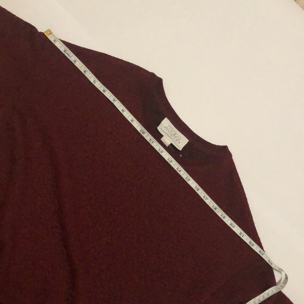 💙 S 💙 NWT Anthro Dress Wine Floral Texture Puffed Sleeves Tunic​ - Picture 6 of 10